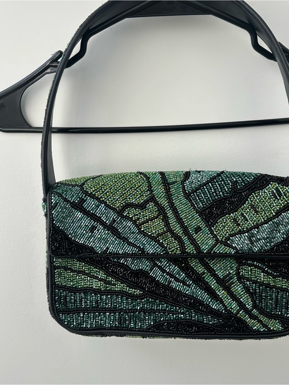 Gorgeous Staud Green Hand Beaded Women's Shoulder Bag
